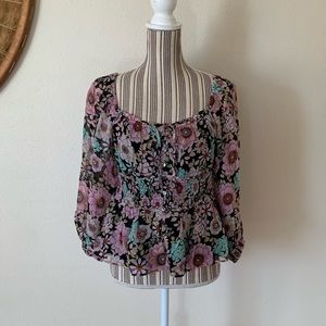Anthropologie Maeve Floral Pink Blouse Top Women’s S NWT